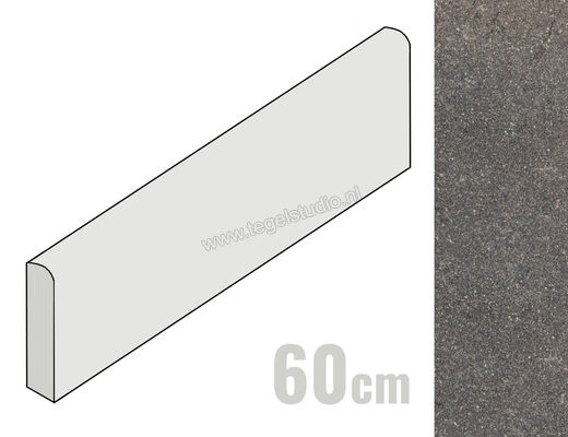  Ragno Stoneway_Porfido Black 7x60 cm Plint Mat Gestructureerd Naturale R48F | 386023