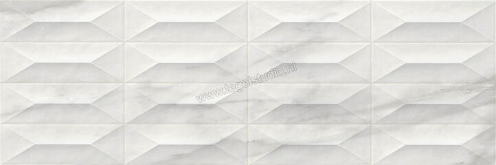  Ragno Imperiale Bianco 30x90 cm Wandtegel Gemma 3D Glanzend Gestructureerd Glossy R755 | 387487