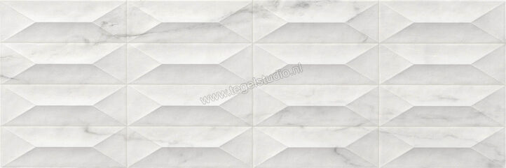  Ragno Imperiale Bianco 30x90 cm Wandtegel Gemma 3D Glanzend Gestructureerd Glossy R755 | 387490
