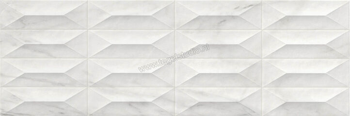  Ragno Imperiale Bianco 30x90 cm Wandtegel Gemma 3D Glanzend Gestructureerd Glossy R755 | 387493