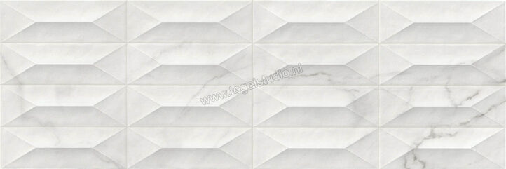  Ragno Imperiale Bianco 30x90 cm Wandtegel Gemma 3D Glanzend Gestructureerd Glossy R755 | 387496