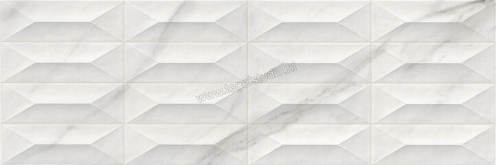  Ragno Imperiale Bianco 30x90 cm Wandtegel Gemma 3D Glanzend Gestructureerd Glossy R755 | 387499