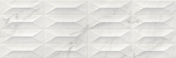  Ragno Imperiale Bianco 30x90 cm Wandtegel Gemma 3D Glanzend Gestructureerd Glossy R755 | 387505