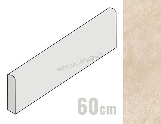  Ragno Imperiale Crema 7x60 cm Plint Mat Vlak Naturale R74A | 387832