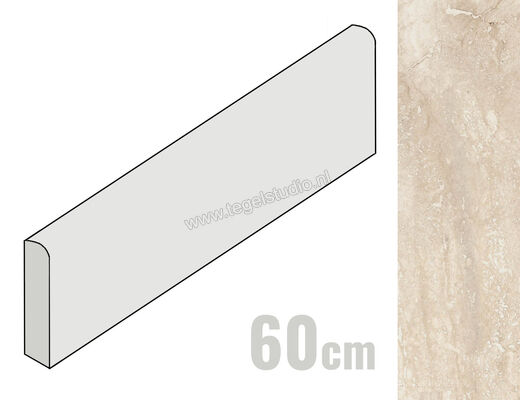  Ragno Imperiale Travertino 7x60 cm Plint Mat Vlak Naturale R748 | 387838