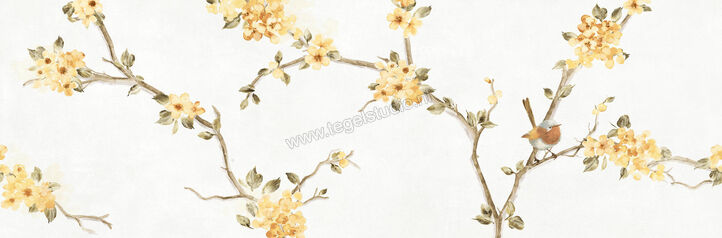  Ragno Mixed Bianco 40x120 cm Wandtegel Decoro Fiore Di Pesco Mat Vlak Naturale RC5N | 388663