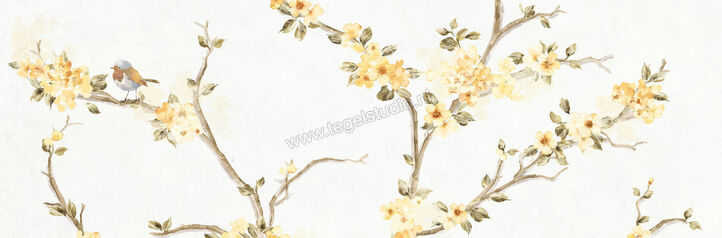  Ragno Mixed Bianco 40x120 cm Wandtegel Decoro Fiore Di Pesco Mat Vlak Naturale RC5N | 388666
