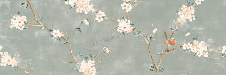  Ragno Mixed Verde 40x120 cm Wandtegel Decoro Fiore Di Pesco Mat Vlak Naturale RC5L | 388675