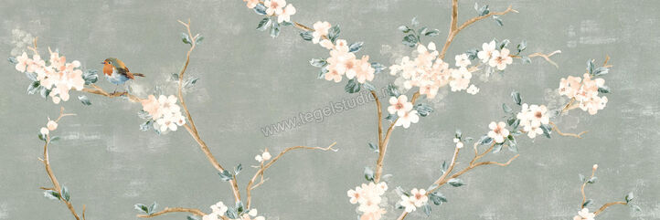  Ragno Mixed Verde 40x120 cm Wandtegel Decoro Fiore Di Pesco Mat Vlak Naturale RC5L | 388678