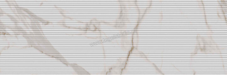  Ragno Mixed Calacatta Nobile 40x120 cm Wandtegel Struttura Mikado 3D Mat Gestructureerd Naturale R9US | 388780