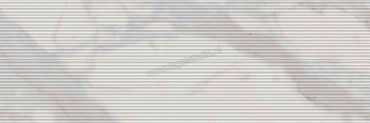  Ragno Mixed Calacatta Nobile 40x120 cm Wandtegel Struttura Mikado 3D Mat Gestructureerd Naturale R9US | 388783