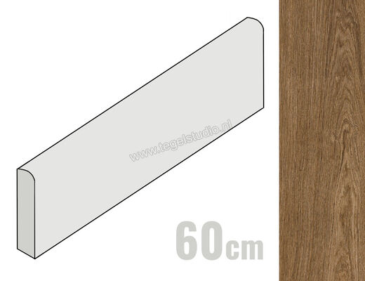  Ragno Ossimori Marrone 6x60 cm Plint Mat Vlak Naturale R9WN | 389404