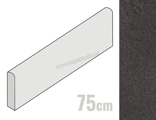  Ragno Realstone_Slate Black 7x75 cm Plint Mat Gestructureerd Naturale R6FL | 393013
