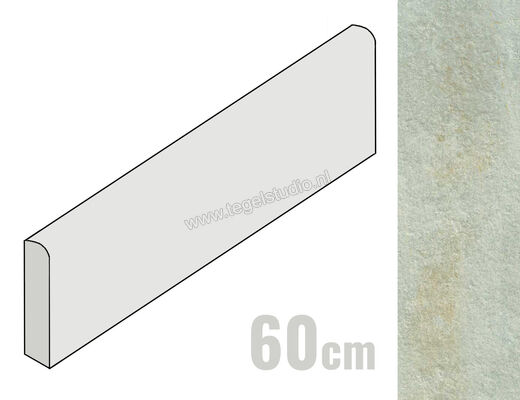  Ragno Stoneway_Ardesia Bianco 7x60 cm Plint Mat Gestructureerd Naturale R5VA | 395797