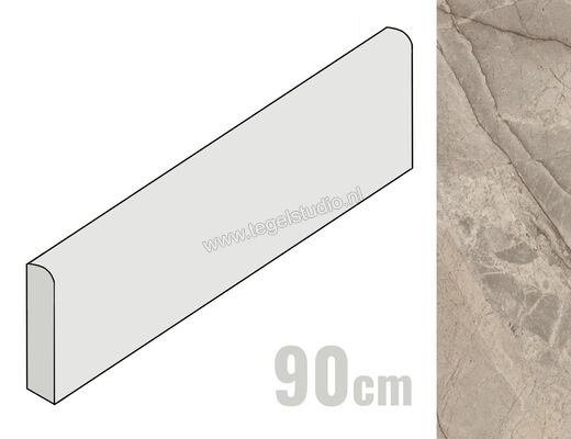  Imola Ceramica The Rock Greige 6x90 cm Plint Mat Vlak Natural FIBOSC BT90 | 399648