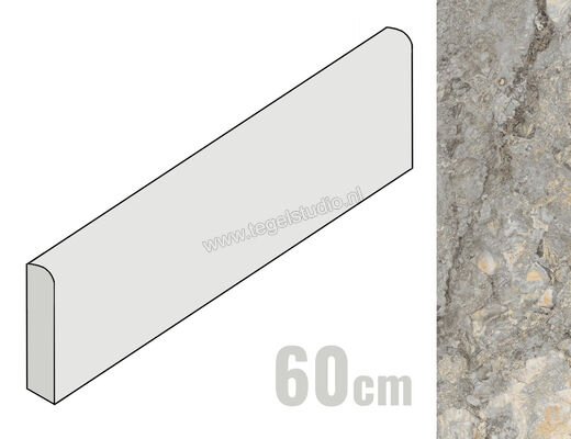  Imola Ceramica The Rock Grey 6x60 cm Plint Mat Vlak Natural GREINV BT60 | 401103