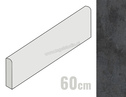  Ariostea Teknostone Soft-Black 6.5x60 cm Plint Mat Gestructureerd Natural Plus B60506T | 404835