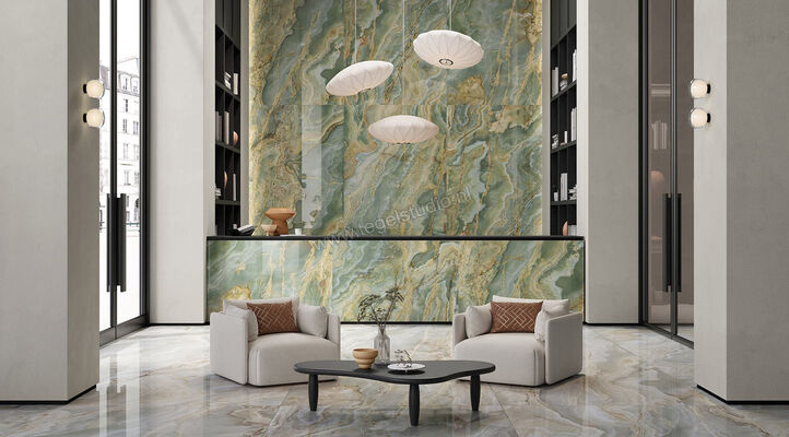  La Fabbrica Ava Onice Iride Giada 120x120 cm Vloertegel / Wandtegel Glanzend Vlak Lappato 173032 | 405561