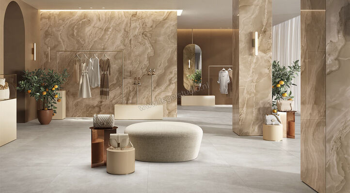  La Fabbrica Ava Onice Iride Ambra 120x120 cm Vloertegel / Wandtegel Glanzend Vlak Lappato 173034 | 405567