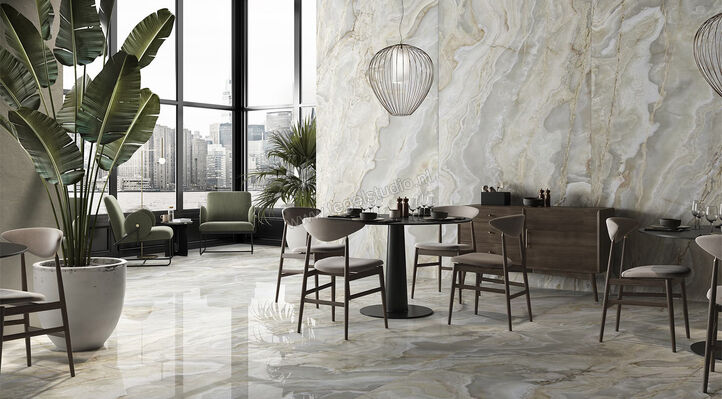  La Fabbrica Ava Onice Iride Argento 120x120 cm Vloertegel / Wandtegel Glanzend Vlak Lappato 173036 | 405576