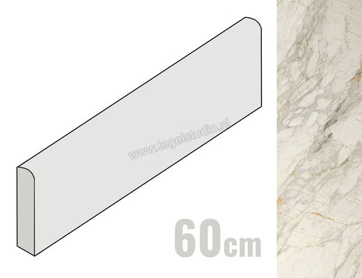  Del Conca Marble Edition Van Gogh White 7.5x60 cm Plint Mat Gestructureerd Naturale G0ME10R60 | 411444