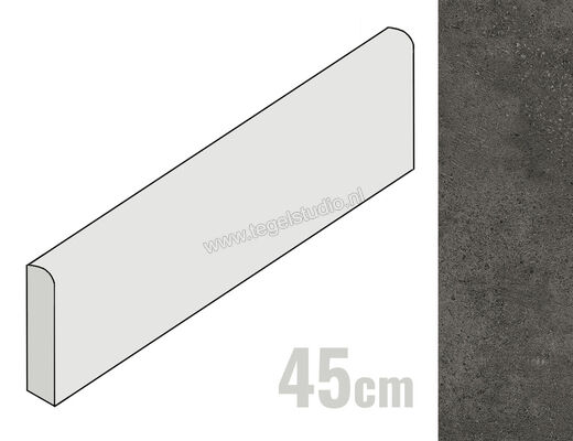  Villeroy & Boch Unit Five Black 8x45 cm Plint Mat Vlak Vilbostone, VilbostonePlus 2717 FT90 0 | 411696