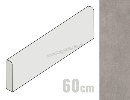  Villeroy & Boch Pure Base Medium grey 7x60 cm Plint Mat Vlak Sockel BZ40-60 | 412077