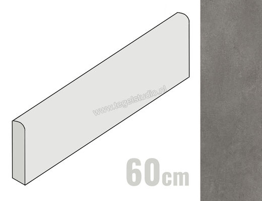  Villeroy & Boch Pure Base Grey 7x60 cm Plint Mat Vlak Sockel BZ60-60 | 412080