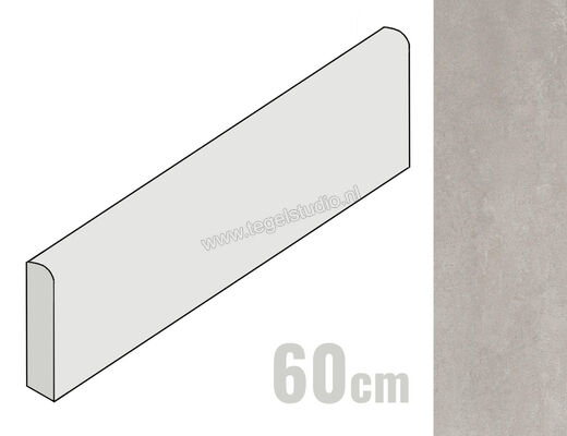  Villeroy & Boch Pure Base Silver grey 7x60 cm Plint Mat Vlak Sockel BZ06-60 | 412089