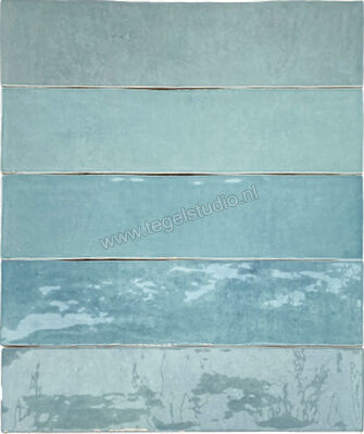 Revoir Paris Atelier Turquoise 6.2x25 cm Wandtegel Glanzend Vlak Glanzend WW_007 | 413620
