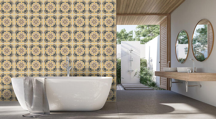  Revoir Paris Bel Histoire Octavie 15x15 cm Vloertegel / Wandtegel Coin B Mat Vlak Naturale VVS1515 075 | 414409