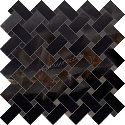  Emilceramica Tele Di Marmo Onyx Onyx Black 30x30 cm Special Intrecci Mat Vlak Silktech EKZH | 415939