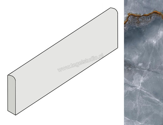  Emilceramica Tele Di Marmo Onyx Onyx Blue 4.6x90 cm Plint Glanzend Vlak Full Lappato EL1F | 416065