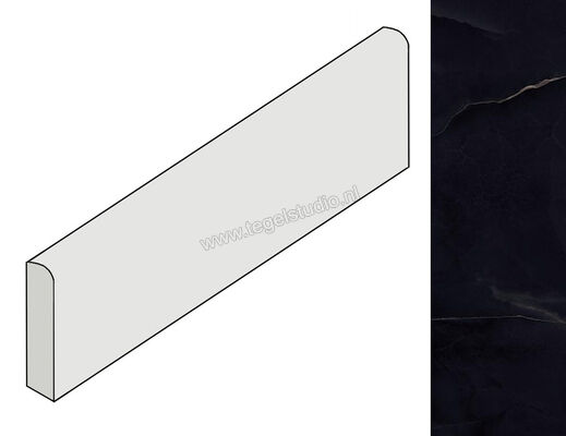  Emilceramica Tele Di Marmo Onyx Onyx Black 4.6x90 cm Plint Glanzend Vlak Full Lappato EL1A | 416098