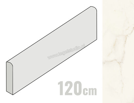  Atlas Concorde Marvel X Calacatta Apuano 7.2x120 cm Plint Glanzend Vlak Lappato AGFV | 418933