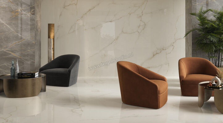  Atlas Concorde Marvel X Calacatta Apuano 120x120 cm Vloertegel / Wandtegel Glanzend Vlak Lappato AFU7 | 419782