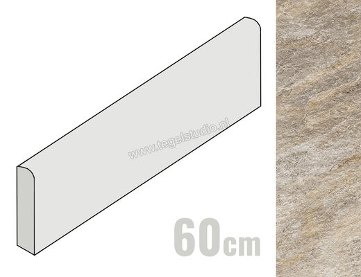  Atlas Concorde Norde Platino 7.2x60 cm Plint Mat Vlak Naturale A581 | 423151