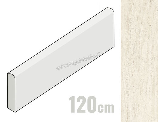  Atlas Concorde Marvel Travertine White Vein 7.2x120 cm Plint Mat Vlak Naturale AF7B | 423859