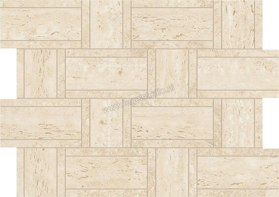  Atlas Concorde Marvel Travertine Sand 35x47 cm Mozaiek Basketweave Mat Vlak Naturale AF9N | 424177