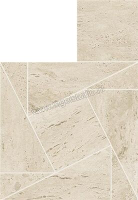  Atlas Concorde Marvel Travertine Pearl 22x26 cm Mozaiek Tessellation Mat Vlak Naturale AF9I | 424192