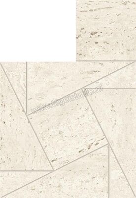  Atlas Concorde Marvel Travertine White 22x26 cm Mozaiek Tessellation Mat Vlak Naturale AF9G | 424198