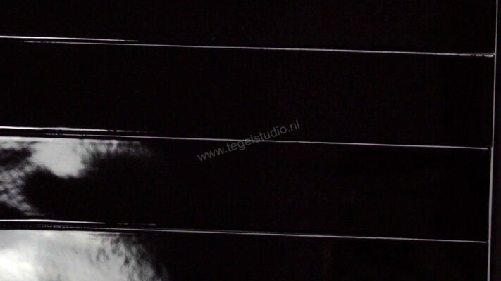  Marazzi Luz Nero 5.3x30 cm Wandtegel Glanzend Gestructureerd Lux MFN1 | 427517