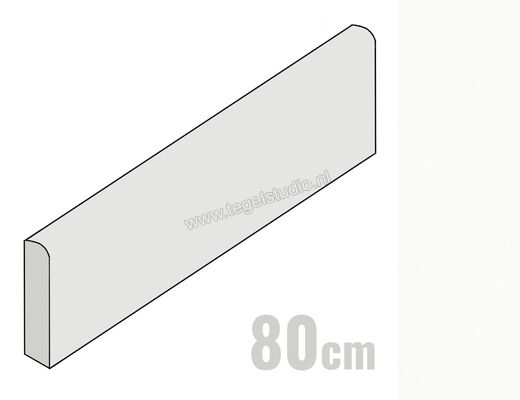  La Fabbrica Ava Absolute White 8x80 cm Plint Mat Vlak Naturale 097116 | 437234