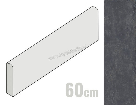  La Fabbrica Ava Artile Black Gold 7x60 cm Plint Mat Gestructureerd Naturale 156101 | 440090