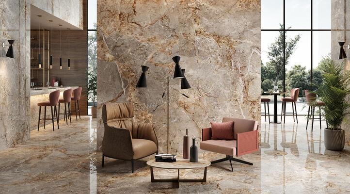  La Fabbrica Ava Breccia Argentum Breccia Argentum 60x120 cm Vloertegel / Wandtegel Breccia Glanzend Vlak Lappato 163101 | 442073