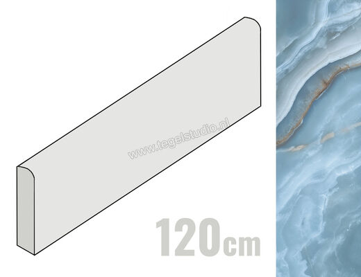  La Fabbrica Ava Onice Iride Cobalto 6.5x120 cm Plint Glanzend Vlak Lappato 173115 | 444302