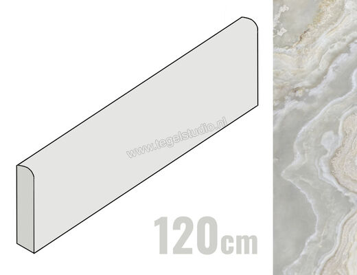  La Fabbrica Ava Onice Iride Argento 6.5x120 cm Plint Glanzend Vlak Lappato 173116 | 444305