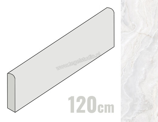  La Fabbrica Ava Onice Iride Avorio 6.5x120 cm Plint Glanzend Vlak Lappato 173111 | 444308