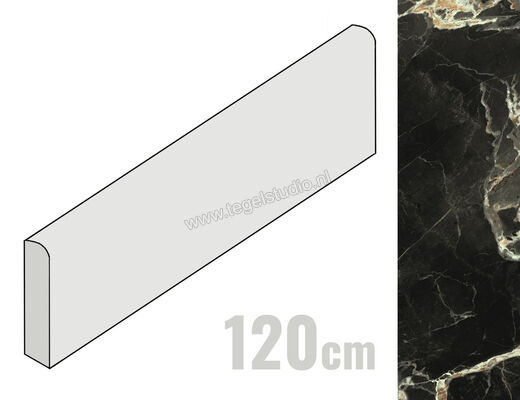  La Fabbrica Ava Black Gold Black Gold 6.5x120 cm Plint Mat Vlak Naturale 276501 | 444350