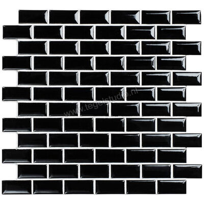  Aquacolor Porcelain Black Metro 30x30 cm Decor 2.3x4.8cm Glossy AQUA151 | 453069